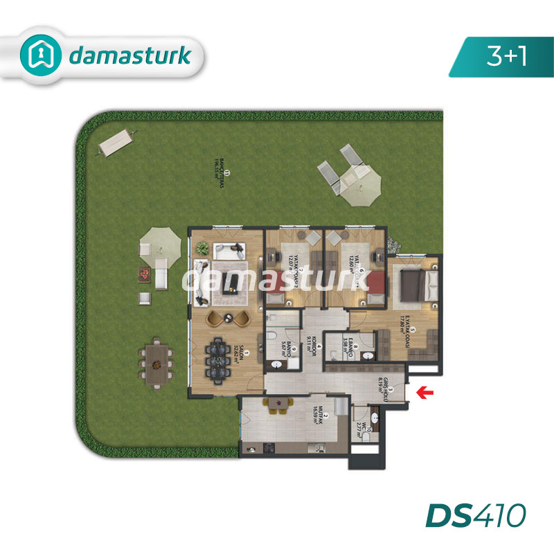 فروش آپارتمان در باشاك شهير - استانبول DS410 | املاک داماس تورک 03
