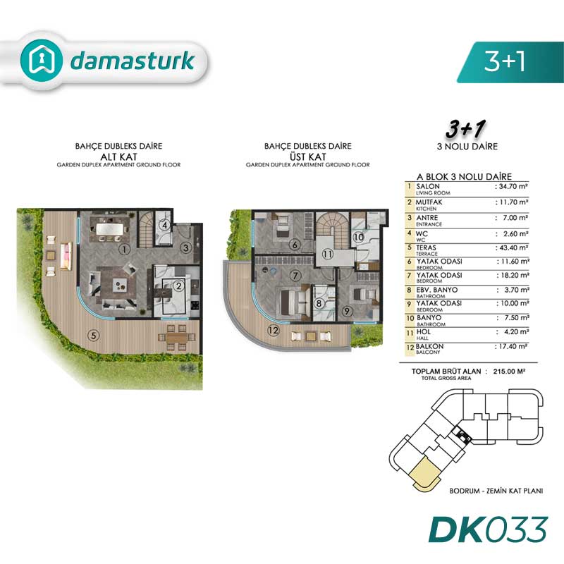 Luxury apartments for sale in Yuvacik - Kocaeli DK033 | damasturk Real Estate 05