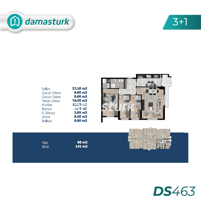 Appartements à vendre à Bahçelievler - Istanbul DS473 | DAMAS TÜRK Immobilier 02