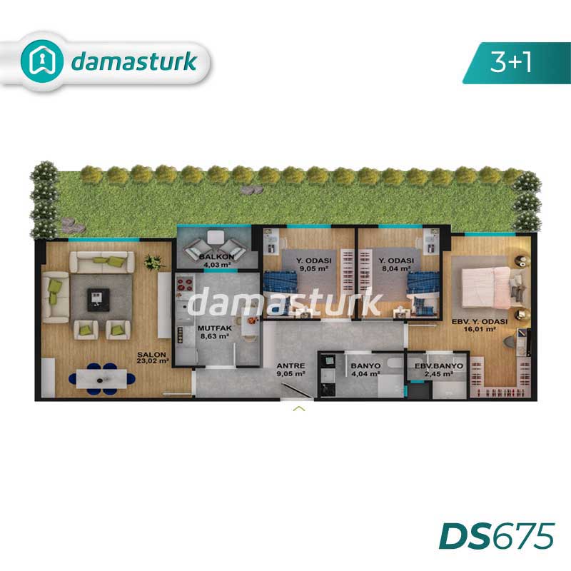 Appartements à vendre à Pendik - Istanbul DS675 | damasturk Immobilier 02