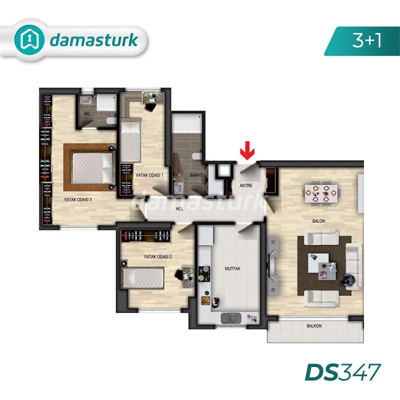  Apartments for sale in Turkey - Istanbul - the complex DS347 || damasturk Real Estate Company 03