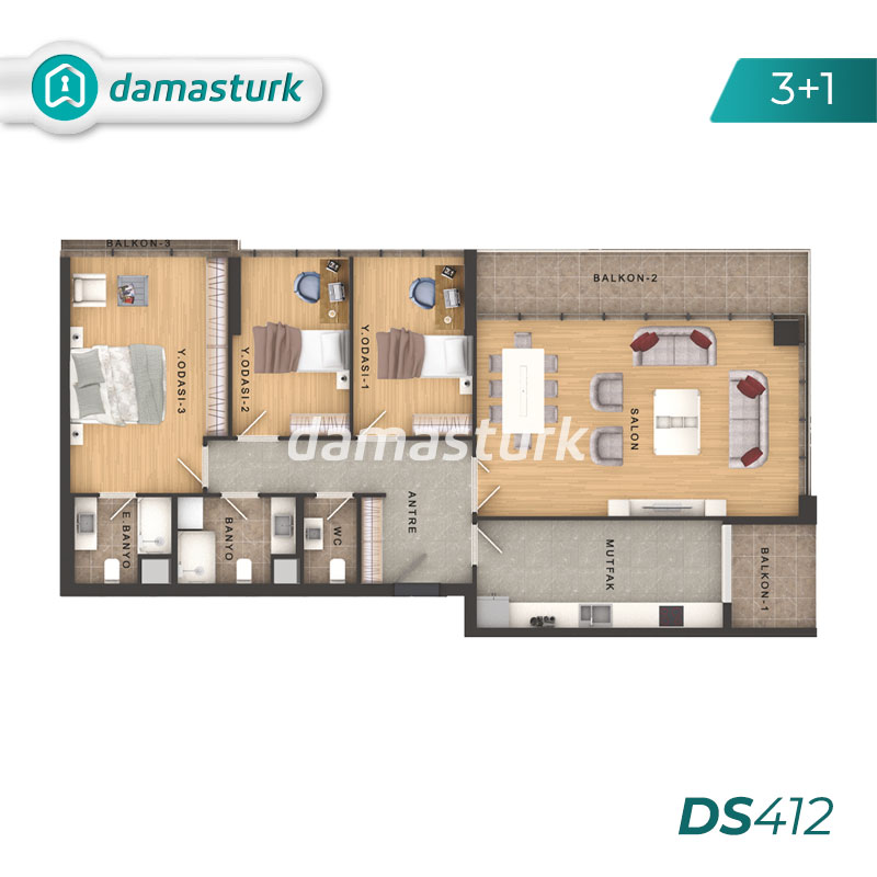 Appartements à vendre à Bakırköy - Istanbul DS412 | damasturk Immobilier 02