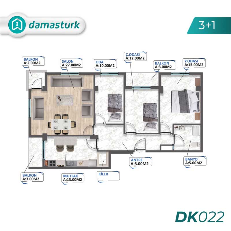 Appartements à vendre à Izmit - Kocaeli DK022 | DAMAS TÜRK Immobilier 02