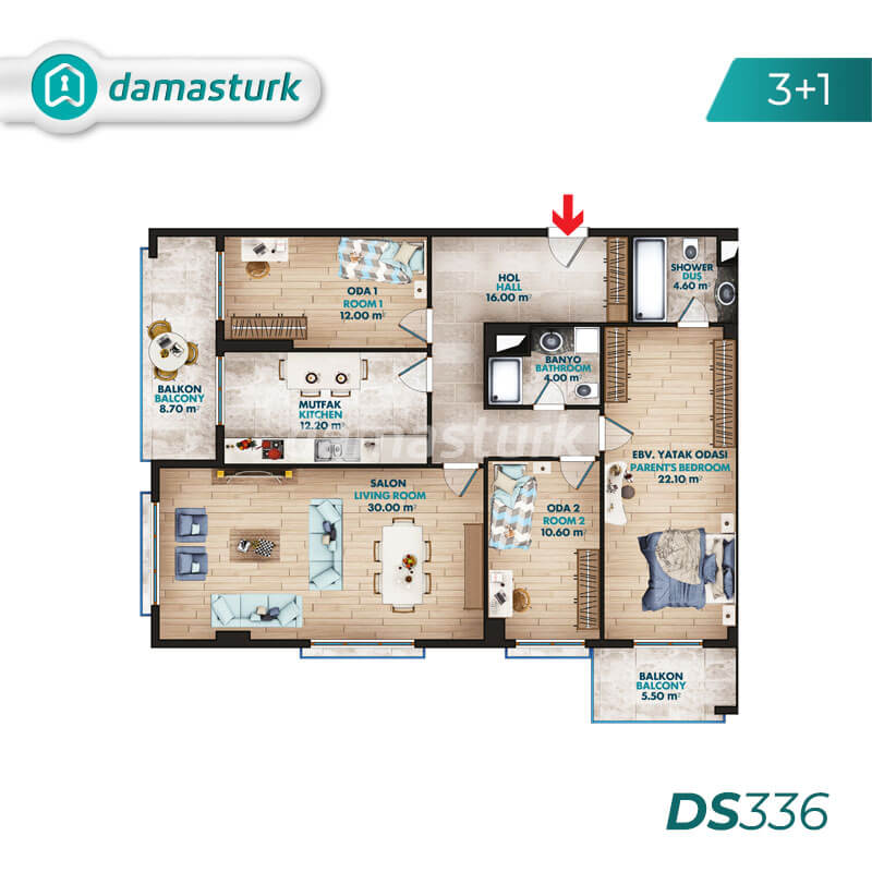 Apartments for sale in Turkey - Istanbul - the complex DS336 || damasturk Real Estate Company 03