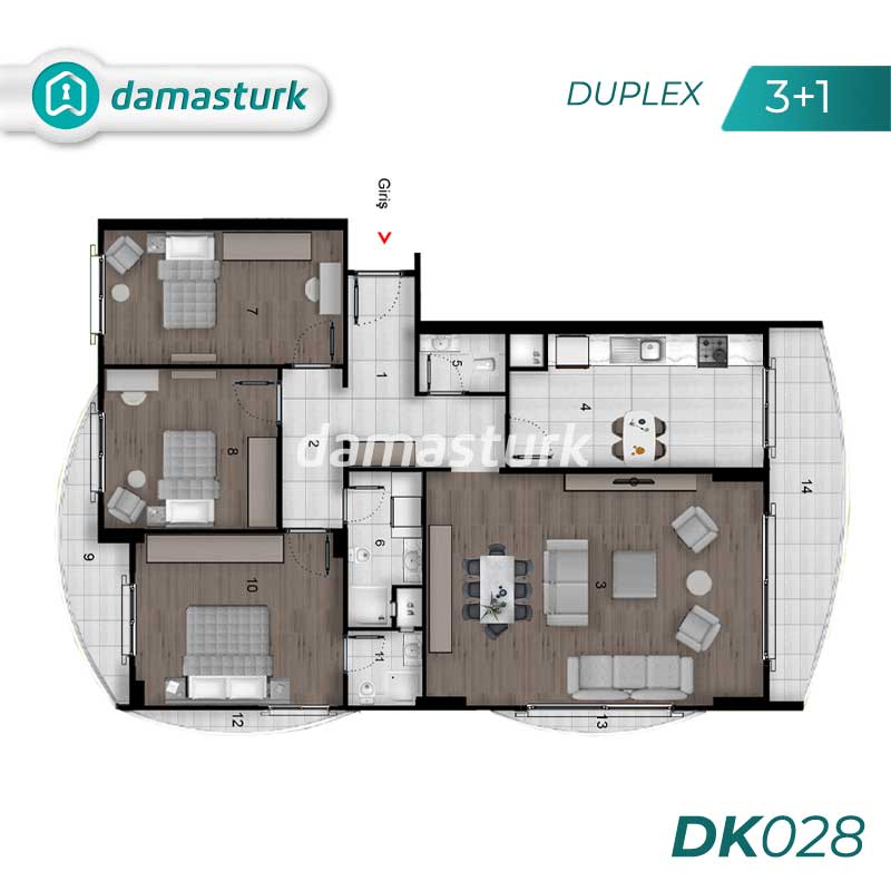 Appartements à vendre à Başiskele - Kocaeli DK028 | damasturk Immobilier 02