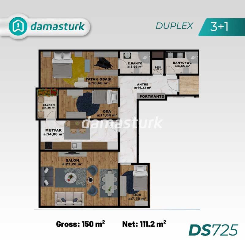 Apartments for sale in Beylikdüzü - Istanbul DS725 | damasturk Real Estate 01