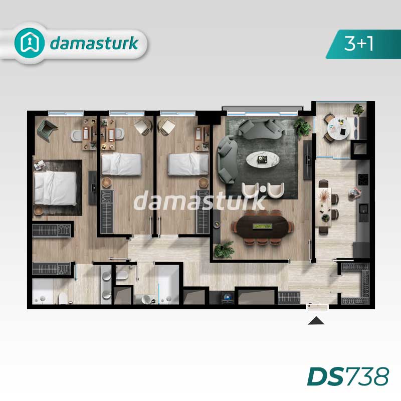Luxury apartments for sale in Topkapı - Istanbul DS738 | DAMAS TÜRK Real Estate 03