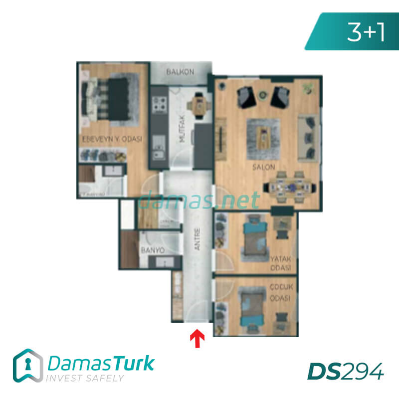 Investment apartment complex with wonderful views of the Belgrade forests in Istanbul, European Eyup region DS294 || damas.net 03