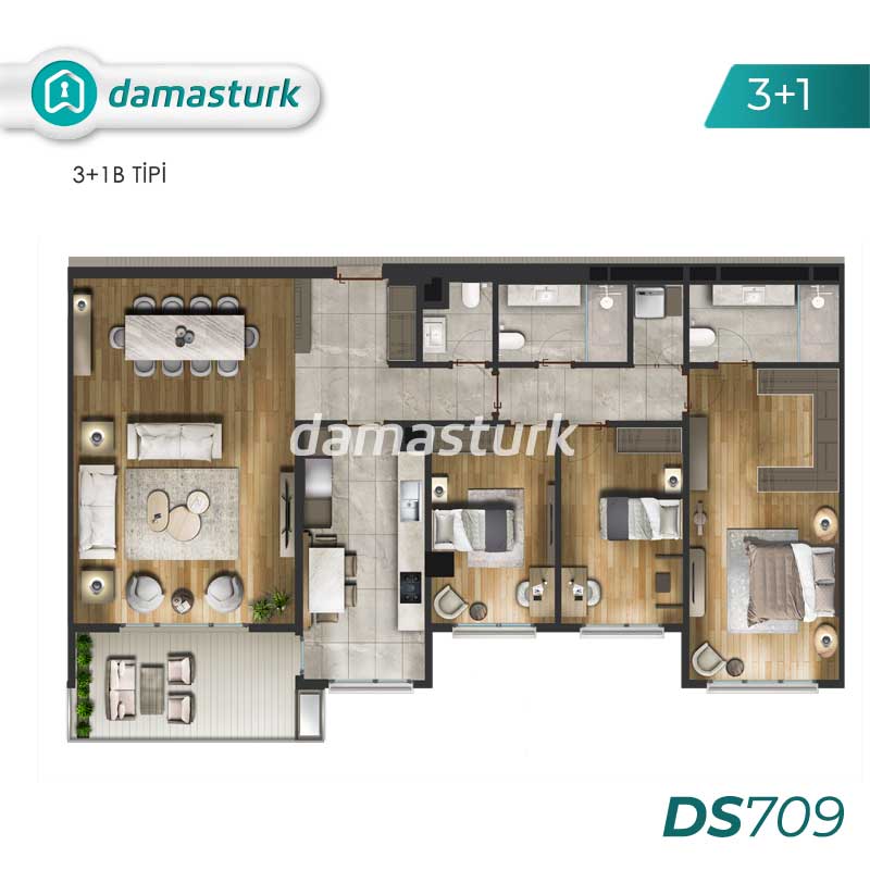 Apartments for sale in Beşiktaş - Istanbul DS709 | damasturk Real Estate 01