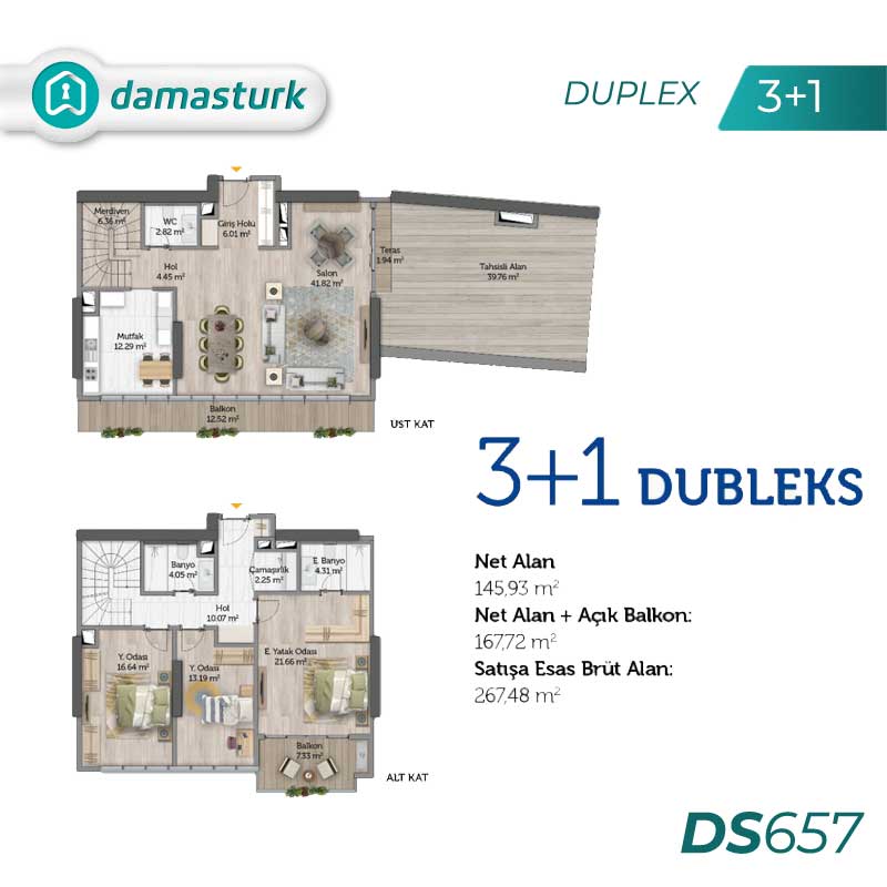 Luxury apartments for sale in Maslak Sarıyer - Istanbul DS657 | damasturk Real Estate 04
