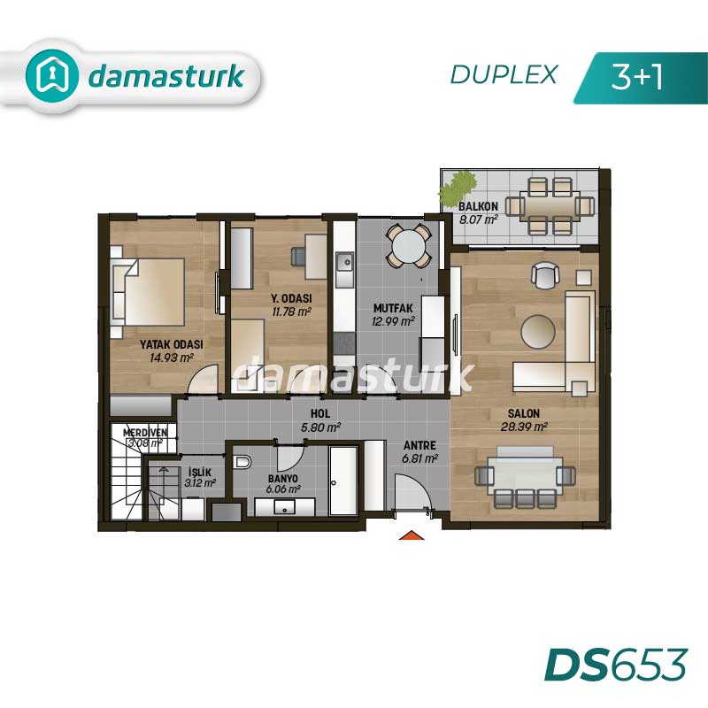 فروش آپارتمان لوکس در بیکوز - استانبول DS653 | املاک داماستورک 03