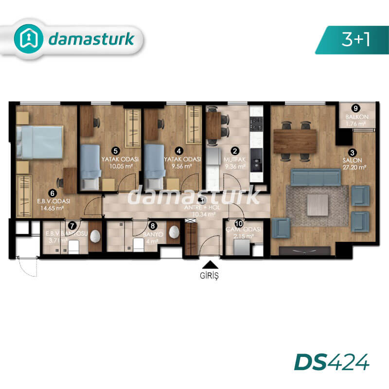 Apartments for sale in Eyup - Istanbul DS424 | damasturk Real Estate 03