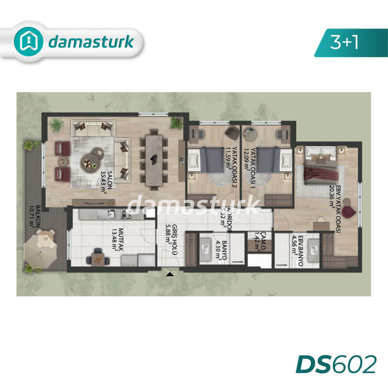 آپارتمان برای فروش در باشاك شهير -استانبول DS602 | املاک داماستورک  02