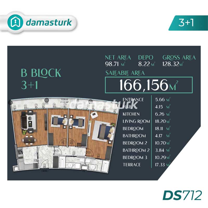 Apartments for sale in Başakşehir - Istanbul DS712 | damasturk Real Estate 03