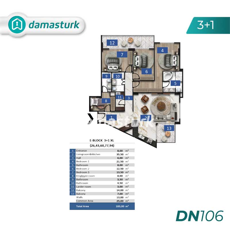 Immobilier de luxe à vendre à Alanya - Antalya DN106 | damasturk Immobilier 03