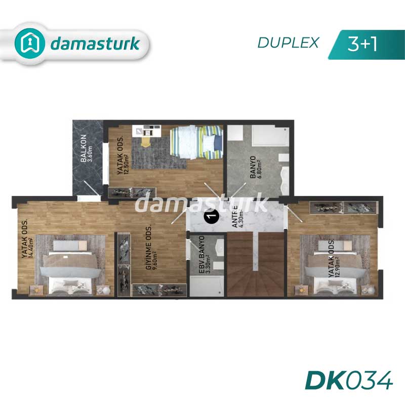 Apartments for sale in Başiskele - Kocaeli DK034 | damasturk Real Estate 01