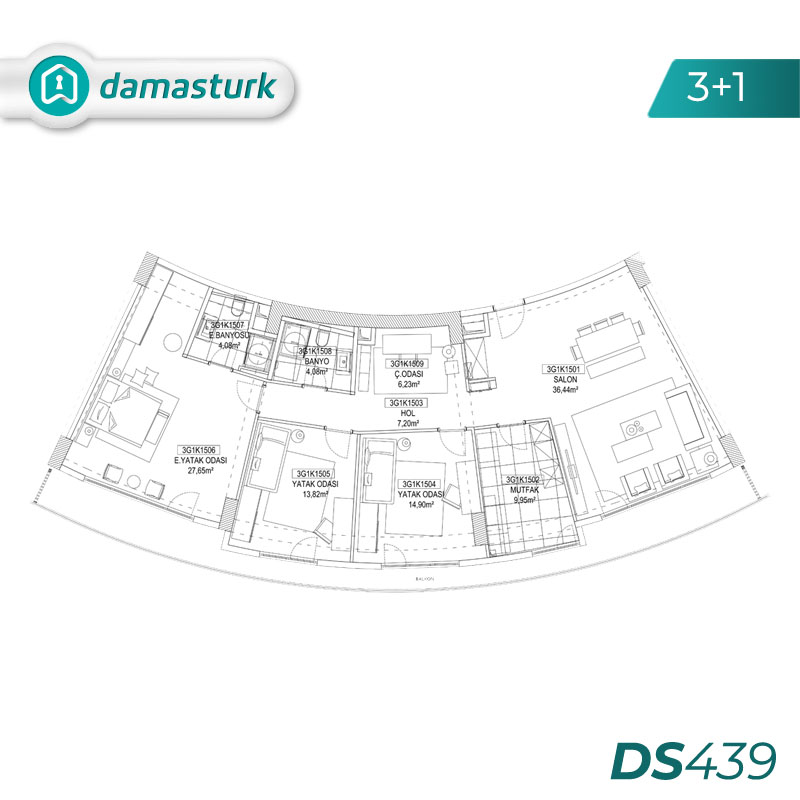 آپارتمان برای فروش در بغجلار - استانبول DS439 | املاک داماستورک 04