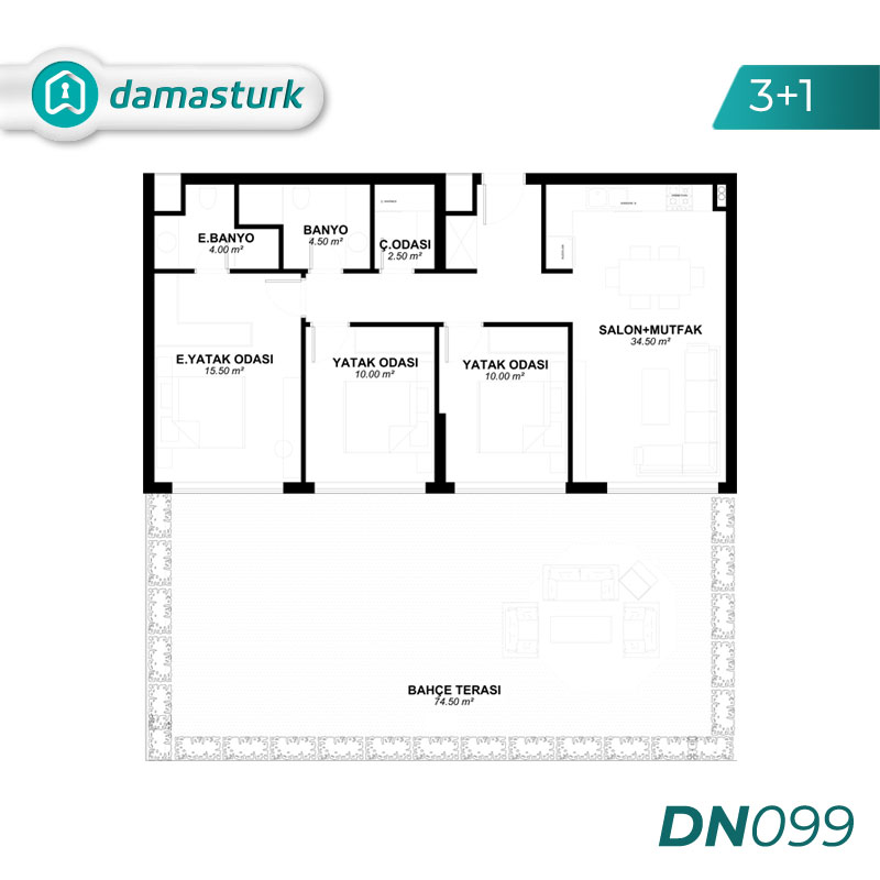 آپارتمان برای فروش در آکسو - آنتالیا DN099 | املاک داماستورک 03