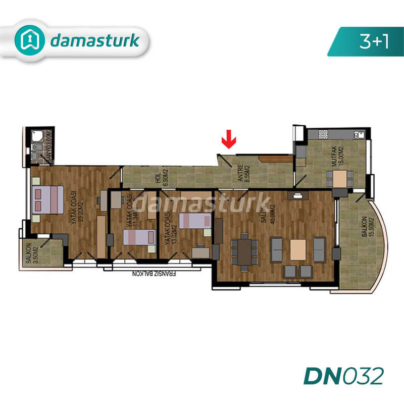 Apartments for sale in Antalya Turkey - complex DN032 || damasturk Real Estate Company 03