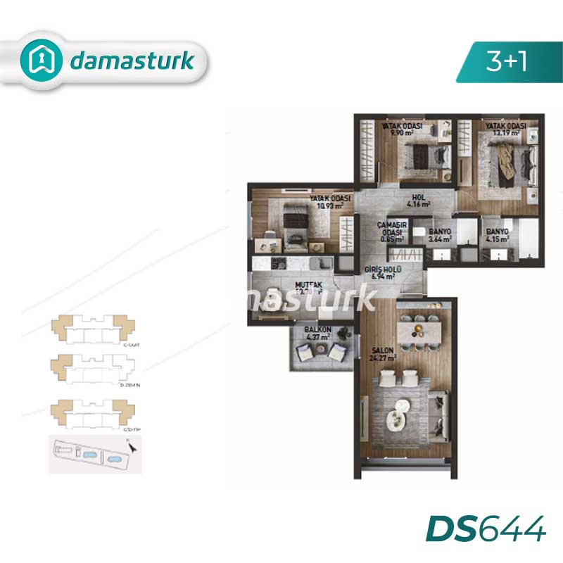 Luxury apartments for sale in Maltepe - Istanbul DS644 | damasturk Real Estate 03
