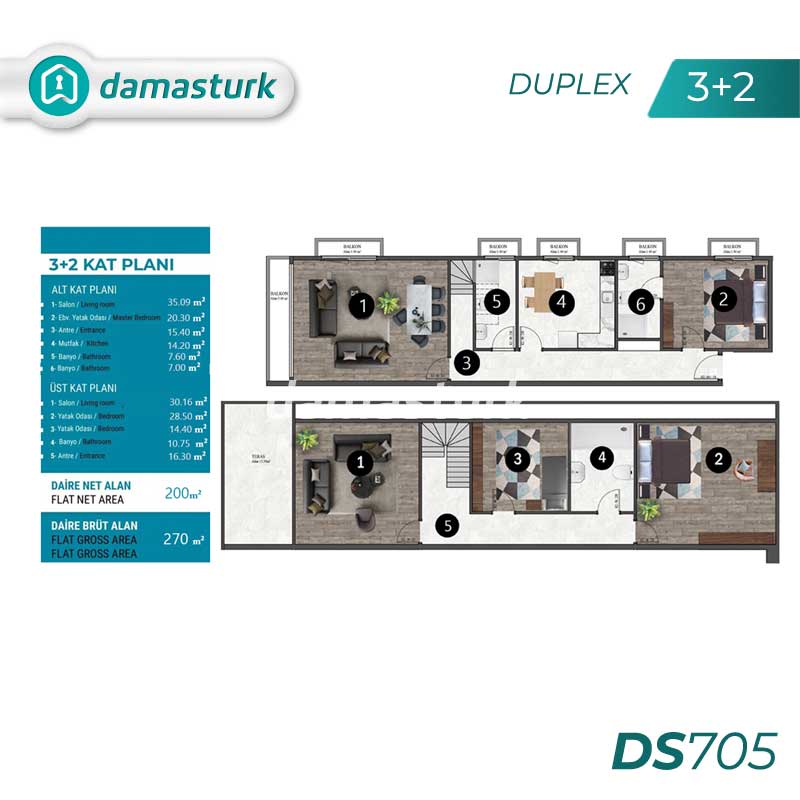 Appartements à vendre à Büyükçekmece - Istanbul DS705 | damasturk Immobilier 03