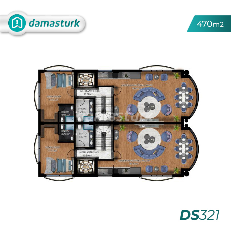 فلل للبيع في تركيا - المجمع  DS321  || شركة داماس تورك العقارية  03
