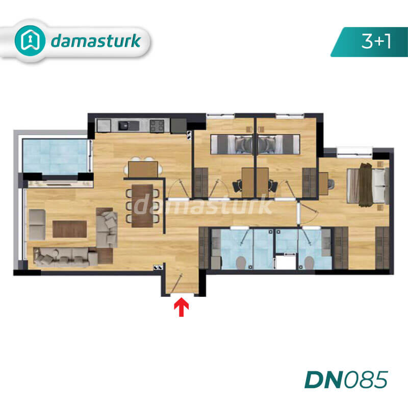 آپارتمانهای فروشی در آنتالیا - ترکیه - مجتمع DN085  || شرکت املاک داماس ترک 03
