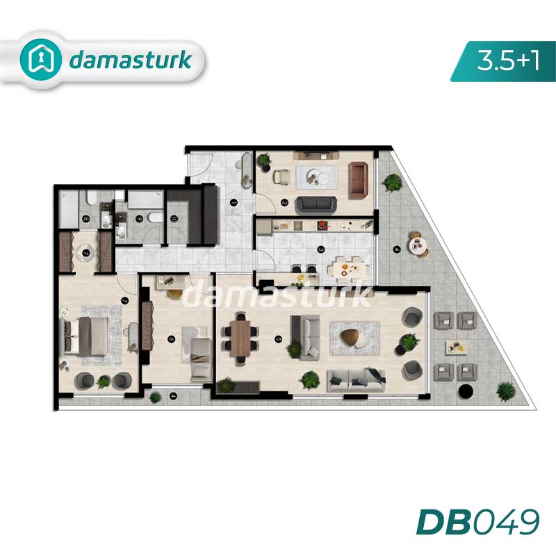 آپارتمان برای فروش در نیلوفر - بورسا DB049 | املاک داماستورک 01