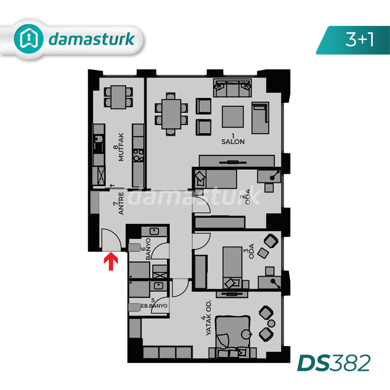 Apartments for sale in Turkey - Istanbul - the complex DS382  || DAMAS TÜRK Real Estate  03