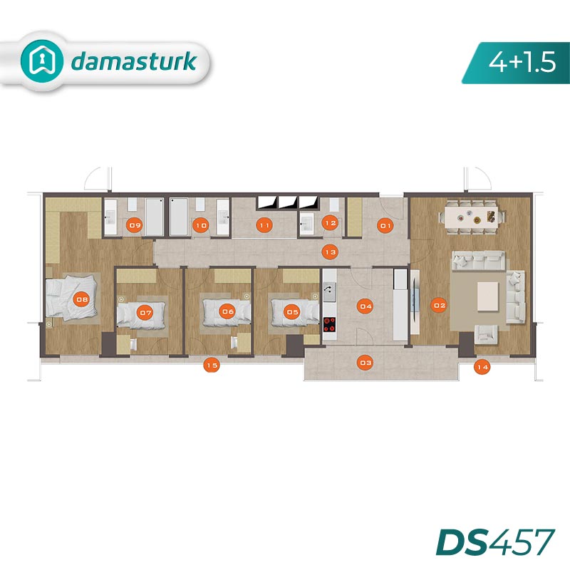آپارتمان برای فروش در کارتال - استانبول DS457 | املاک داماستورک 03