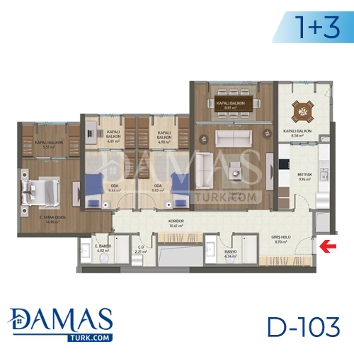 Damas Project D-103 in Istanbul - Floor plan picture 03