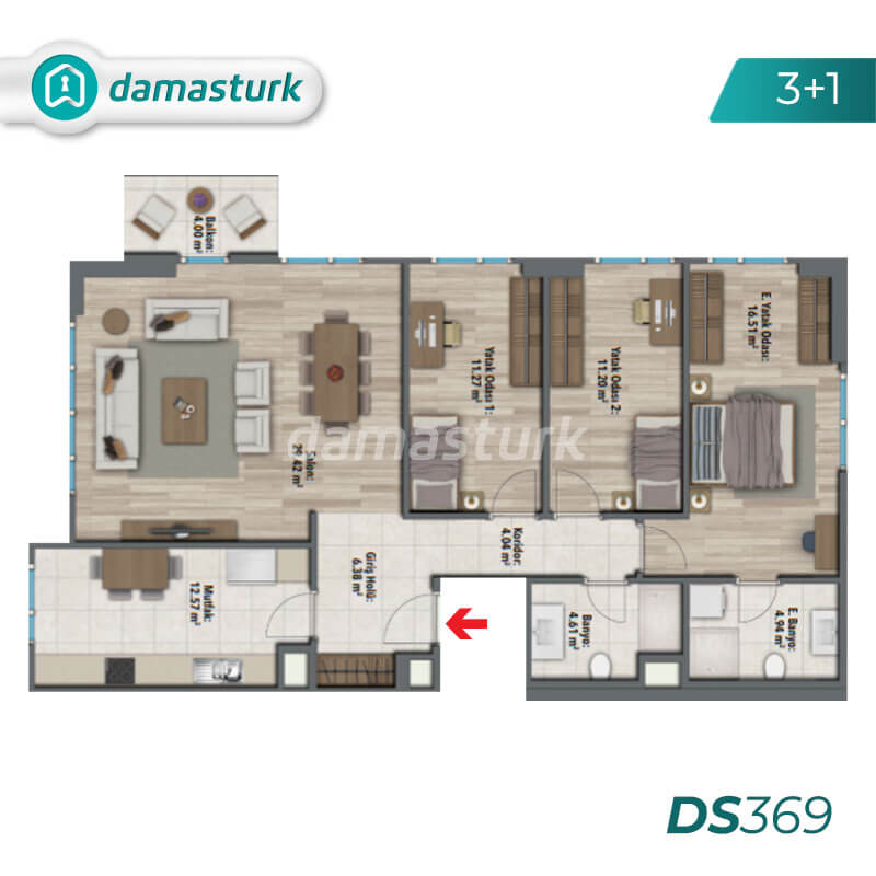 Apartments for sale in Turkey - Istanbul - the complex DS369 || damasturk Real Estate Company 03