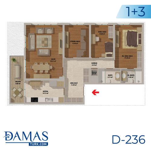 مجمع داماس 236 في اسطنبول - صورة مخطط 03