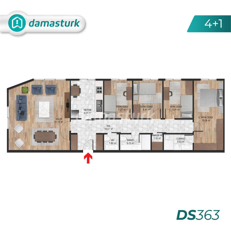 Apartments for sale in Turkey - Istanbul - the complex DS363  || damasturk Real Estate Company 03