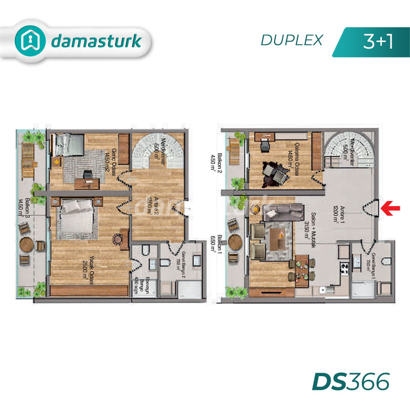 Apartments for sale in Turkey - Istanbul - the complex DS366  || damasturk Real Estate Company 03