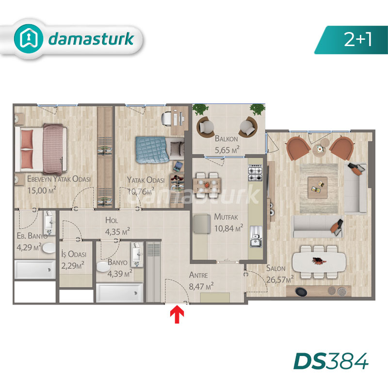 Apartments for sale in Turkey - Istanbul - the complex DS384  || damasturk Real Estate  03
