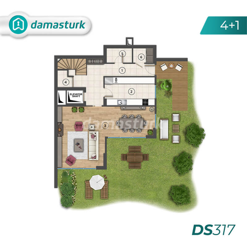 فلل للبيع في تركيا - المجمع  DS317 || شركة داماس ترك العقارية  02