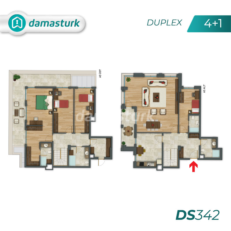 Apartments for sale in Turkey - Istanbul - the complex DS342 || damasturk Real Estate Company 07