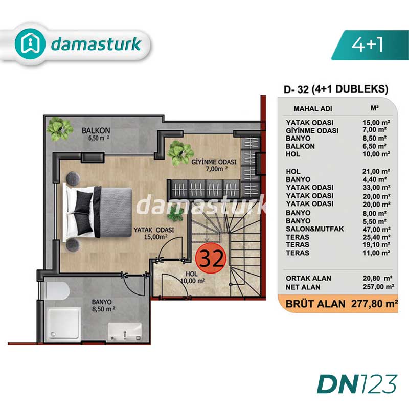 آپارتمان برای فروش در آلانیا - آنتالیا DN123 | املاک داماستورک 04