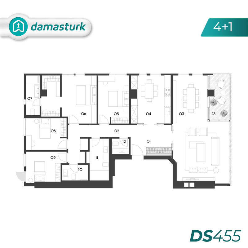 Luxury apartments for sale in Üsküdar - Istanbul DS455 | damasturk Real Estate 04