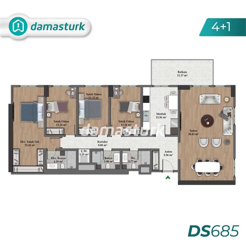 Luxury apartments for sale in Sarıyer - Istanbul DS685 | damasturk Real Estate 04