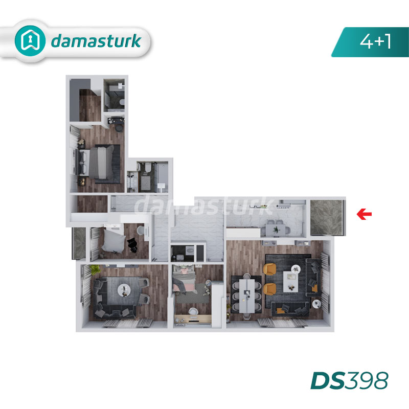 Продажа квартир в Стамбуле - Багджылар DS398 || damasturk Недвижимость
