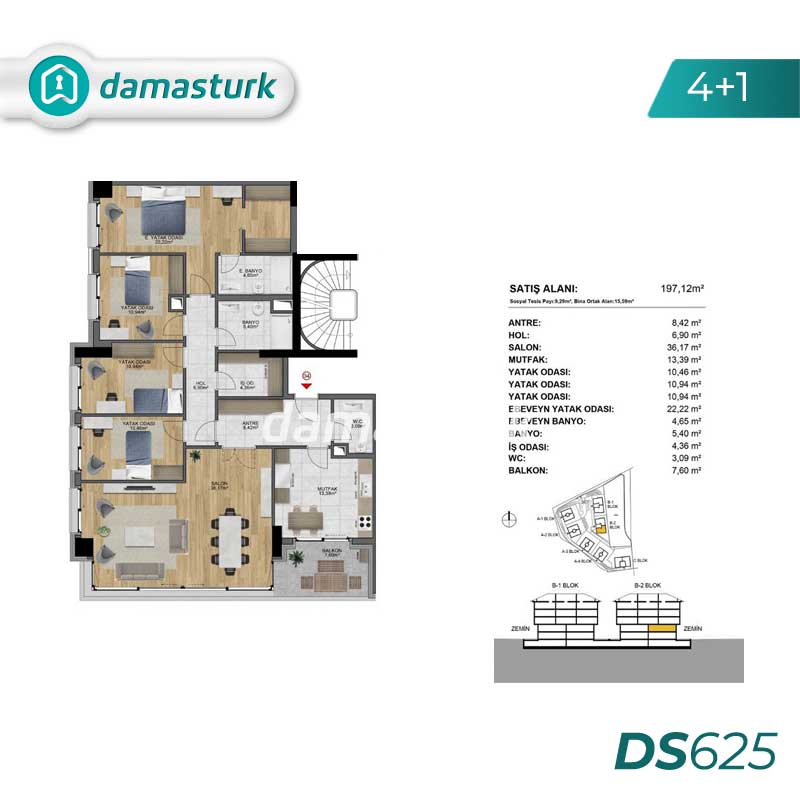 آپارتمان های لوکس برای فروش در اسكودار - استانبول DS625 | املاک داماستورک 02