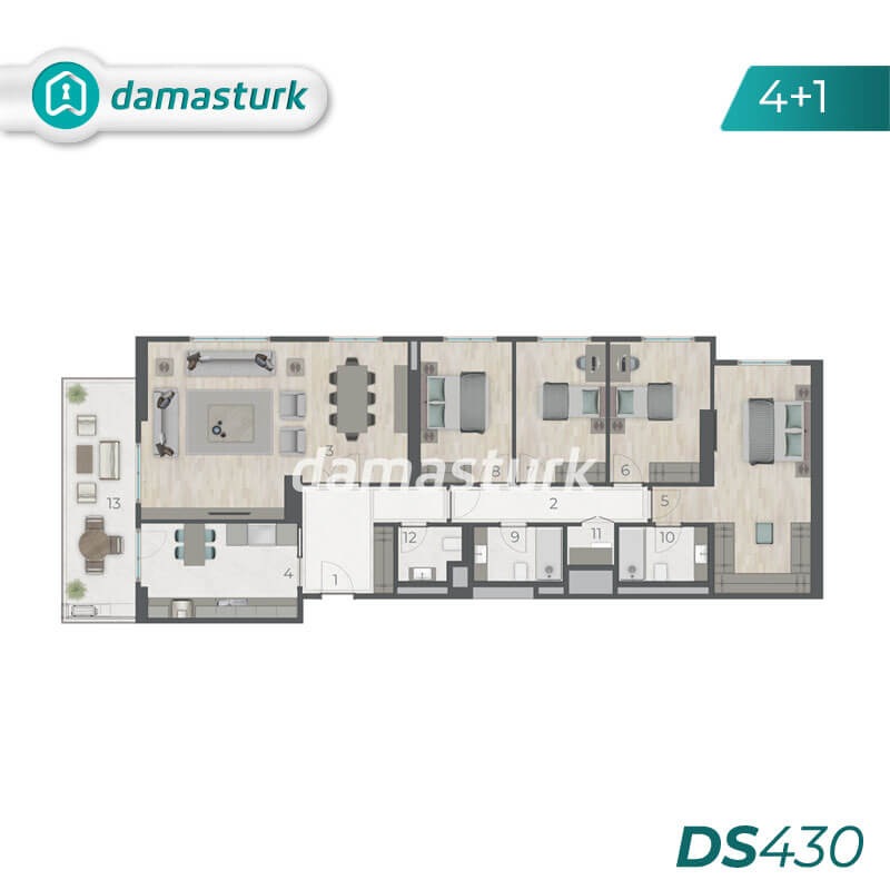 آپارتمان برای فروش در زیتین برنو - استانبول DS430 | املاک داماستورک 04