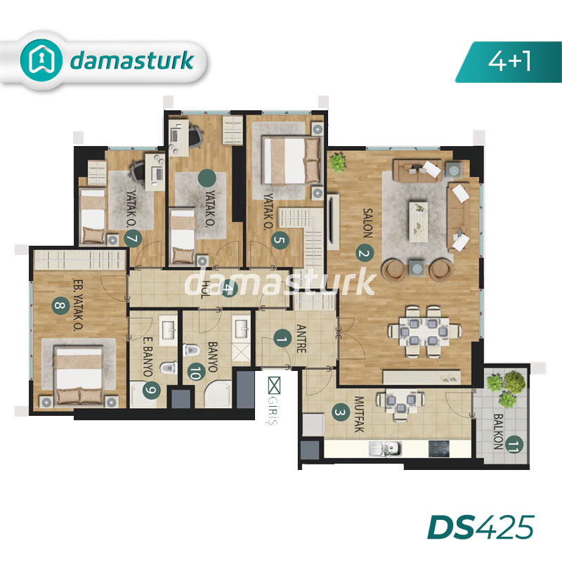 آپارتمان برای فروش در كارتال - استانبول DS425 | املاک داماستورک 04