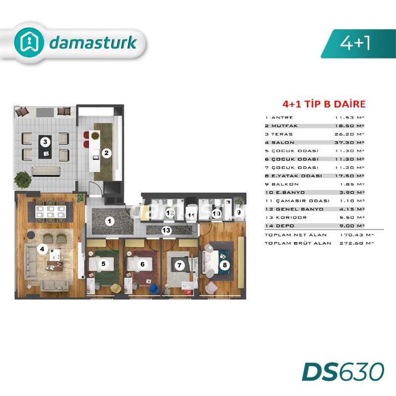 Appartements à vendre à Kartal - Istanbul DS630 | damasturk Immobilier 03