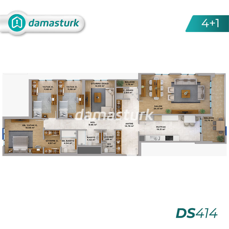 Appartements à vendre à Ispartakule - Istanbul DS414 | damasturk Immobilier 03