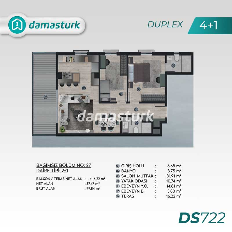 Luxury apartments for sale in Beşiktaş - Istanbul DS722 | damasturk Real Estate 05