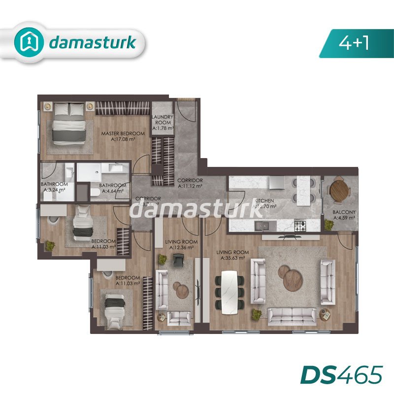 آپارتمان برای فروش در بغجلار - استانبول DS465 | املاک داماستورک 03