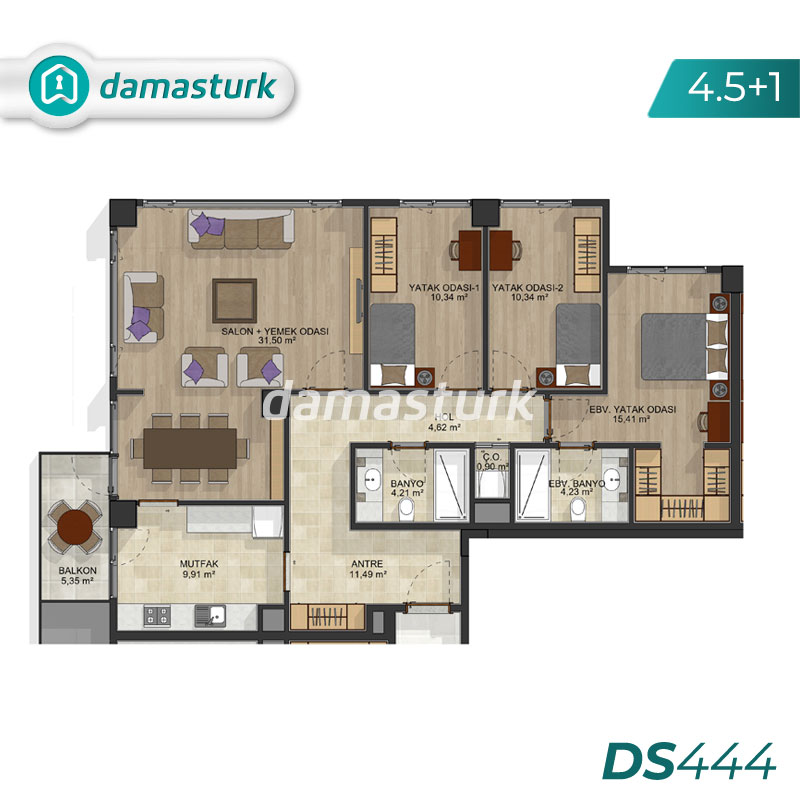 Apartments for sale in Başakşehir - Istanbul DS444 | damasturk Real Estate 03